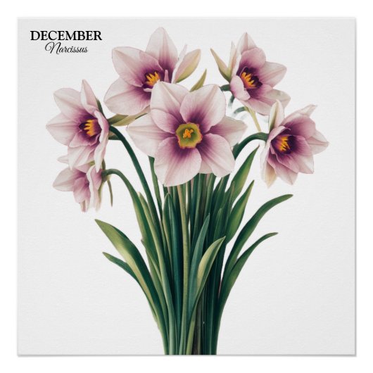 Aangepaste Narcissus Bloom - December Gift Perfect Poster (Voorkant)