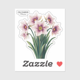 Aangepaste Narcissus Bloom - December Gift Sticker