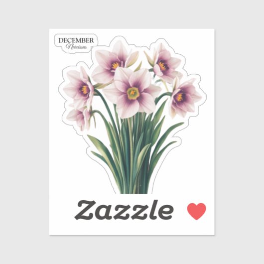 Aangepaste Narcissus Bloom - December Gift Sticker (Vel)
