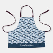 Aangepaste Narwhal Waves Allover Print Blue Schort (Voorkant)