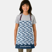 Aangepaste Narwhal Waves Allover Print Blue Schort (Insitu)