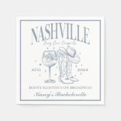 Aangepaste Nashville Bachelorette Rodeo Cocktail Servet (Voorkant)
