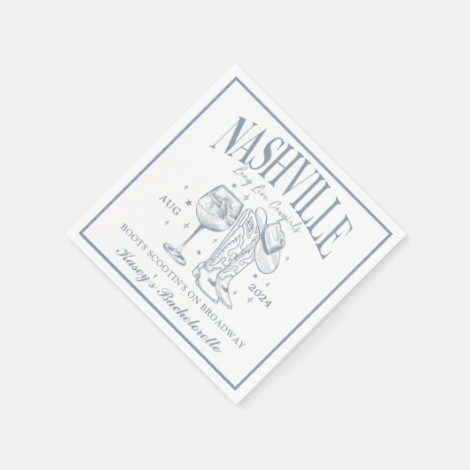 Aangepaste Nashville Bachelorette Rodeo Cocktail Servet (Hoek)