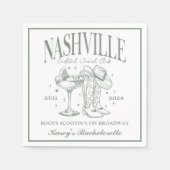 Aangepaste Nashville Bachelorette Rodeo Cocktail Servet (Voorkant)