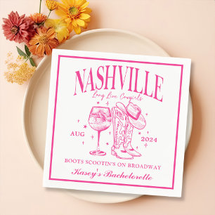 Aangepaste Nashville Bachelorette Rodeo Cocktail Servet