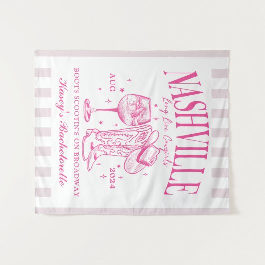 Aangepaste Nashville Bachelorette Rodeo Cocktail Wandkleed (Voorkant (horizontaal))