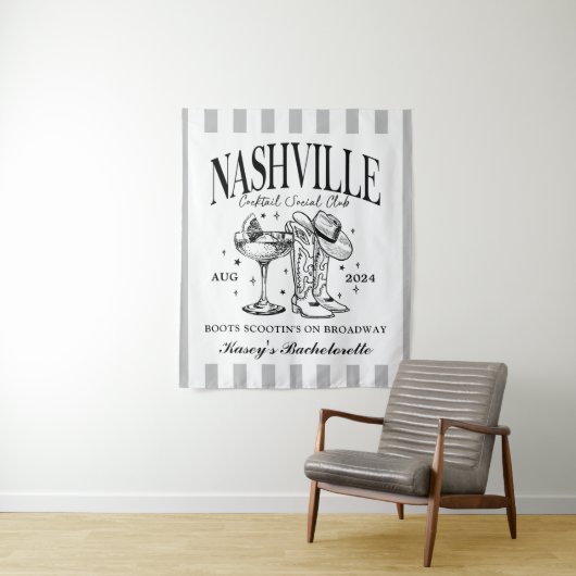 Aangepaste Nashville Bachelorette Rodeo Cocktail Wandkleed (In situ)