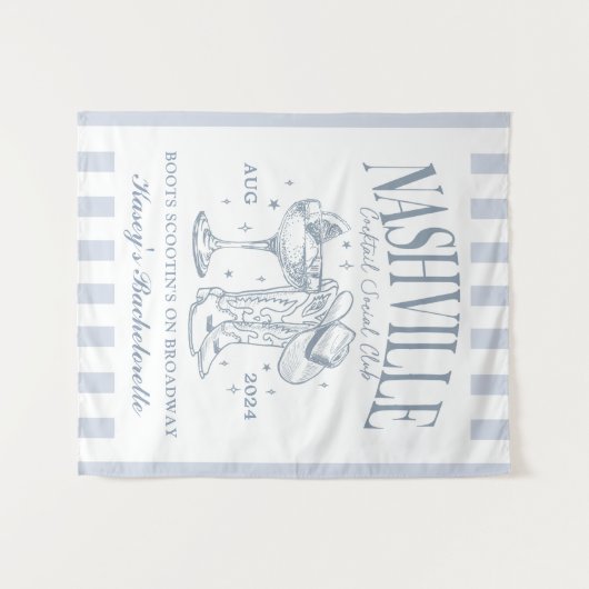 Aangepaste Nashville Bachelorette Rodeo Cocktail Wandkleed (Voorkant (horizontaal))