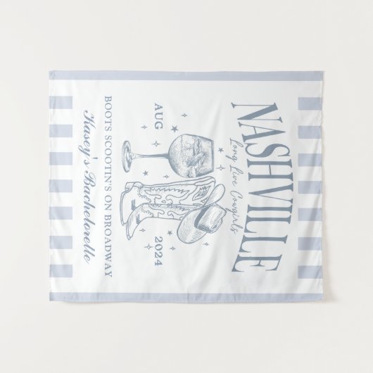 Aangepaste Nashville Bachelorette Rodeo Cocktail Wandkleed (Voorkant (horizontaal))