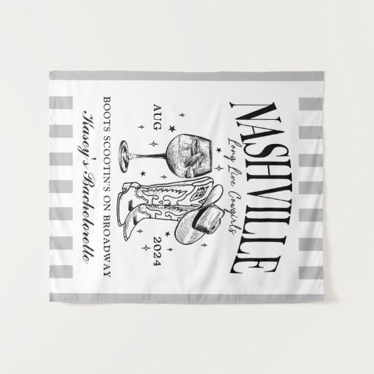 Aangepaste Nashville Bachelorette Rodeo Cocktail Wandkleed (Voorkant (horizontaal))