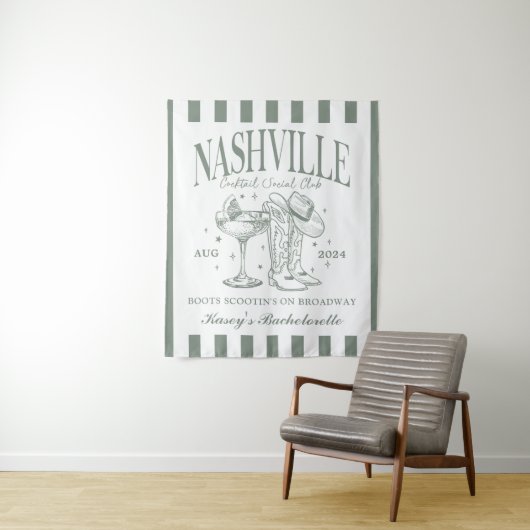 Aangepaste Nashville Bachelorette Rodeo Cocktail Wandkleed (In situ)