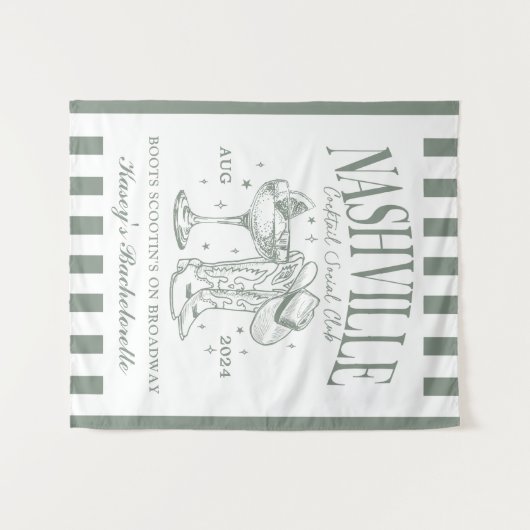 Aangepaste Nashville Bachelorette Rodeo Cocktail Wandkleed (Voorkant (horizontaal))