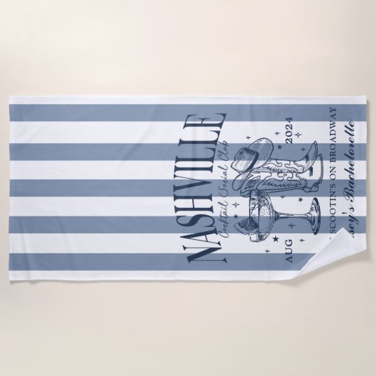 Aangepaste Nashville Bachelorette Rodeo Strandlake Strandlaken (Voorkant)