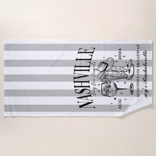 Aangepaste Nashville Bachelorette Rodeo Strandlake Strandlaken (Voorkant)