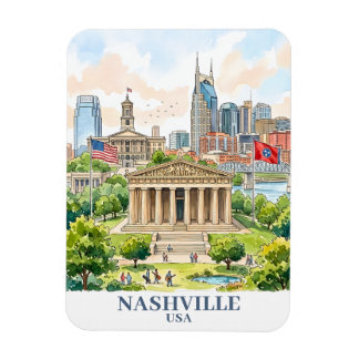 Aangepaste Nashville Tennessee USA Kleurrijke Wate Magneet