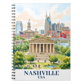 Aangepaste Nashville Tennessee USA Kleurrijke Wate Notitieboek