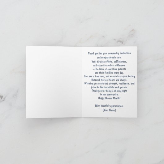 Aangepaste nationale verpleegweek kaart (Binnen)