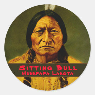 Aangepaste Native American Indian Chief Sitting Bu Ronde Sticker