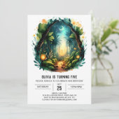 Aangepaste Natuur Adventure Woodland Verjaardag Kaart (Staand voorkant)