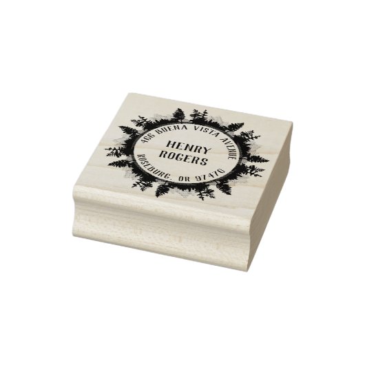 Aangepaste Natuur Liefhebber Bergen Bomen Retourad Rubberstempel (Stempel)