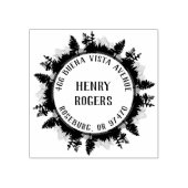 Aangepaste Natuur Lover Mountains Trees Retouradre Rubberstempel (Afrduk)