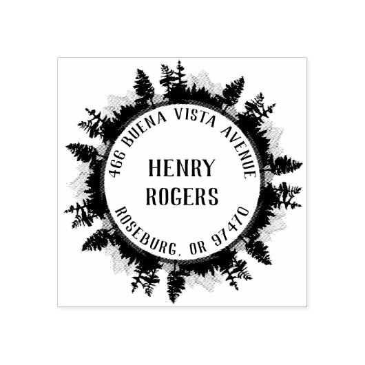 Aangepaste Natuur Lover Mountains Trees Retouradre Rubberstempel (Afrduk)