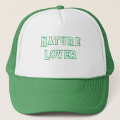 Aangepaste Natuur Lover Tekstnaam Wit en Groen Trucker Pet (Voorkant)