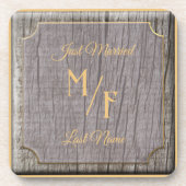 Aangepaste natuur van bijtende boomschors met init bier onderzetter (Voorkant)