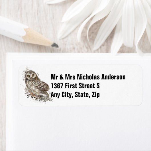 Aangepaste Natuur vogel Waterverf Etiket (Insitu)