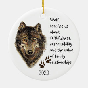 Aangepaste Natuur voor de Waterverf van Wolf Totem Keramisch Ornament
