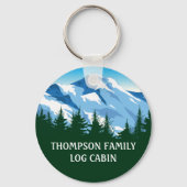 Aangepaste Natuur voor het bos van de Cabin Blue M Sleutelhanger (Voorkant)