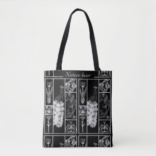 Aangepaste natuur voor zwarte en witte elegante ta tote bag