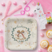 Aangepaste natuurlijke klassieke geperste bloemen  papieren bordje (Feest)