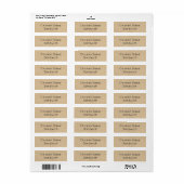 Aangepaste Natuurlijke Kraftpapier Stijl Catering Etiket (Full Sheet)