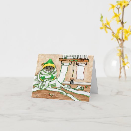 Aangepaste Naughty Nice Santa lijst Kaart (Gele Bloem)