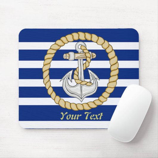 Aangepaste Nautical Anchor 3 Muismat (Met muis)