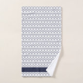 Aangepaste Nautical Anchor Bathroom White Navy Blu Bad Handdoek (Handdoek)