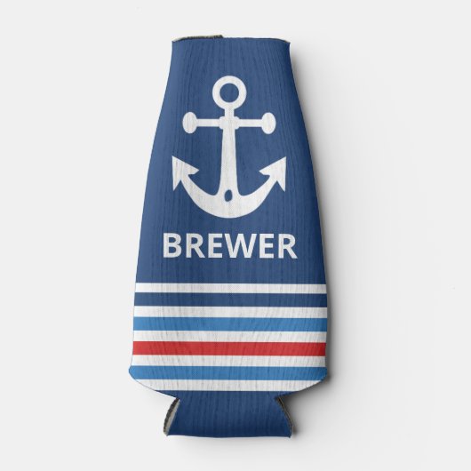 Aangepaste Nautical Anchor Bottle Cooler (Voorkant)