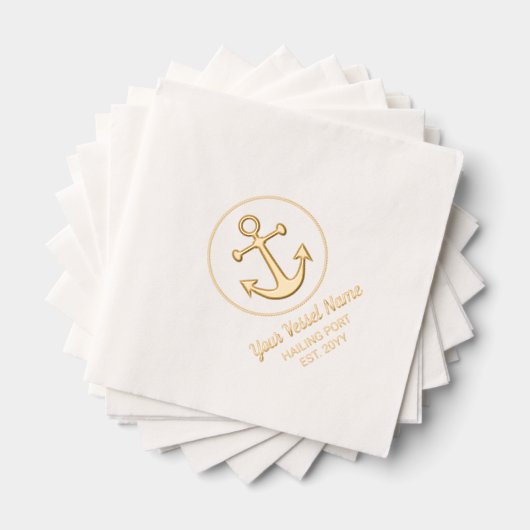 Aangepaste Nautical Anchor Folie Servetten (Insitu (Gestapeld))