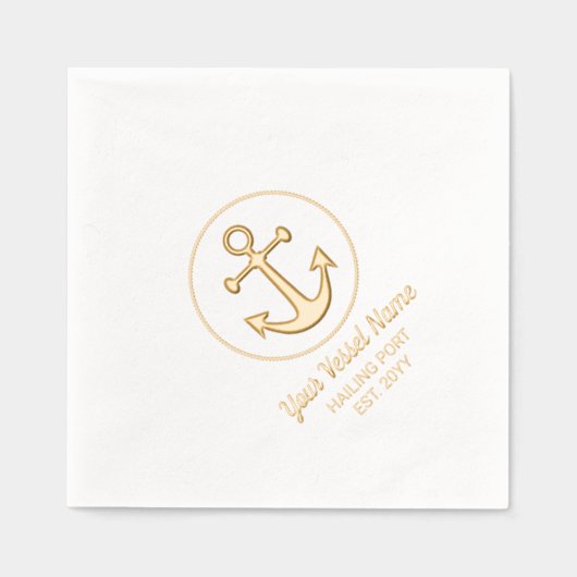 Aangepaste Nautical Anchor Folie Servetten (Voorkant)