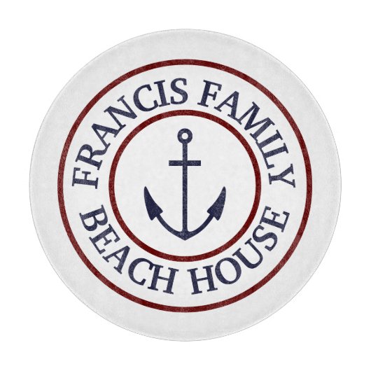 Aangepaste Nautical Anchor Logo-snijkaart Snijplank (Voorkant)