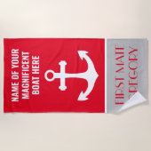 Aangepaste Nautical Beach Towel voor anker Strandlaken (Voorkant)