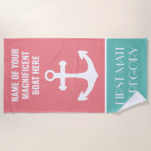 Aangepaste Nautical Beach Towel voor anker Strandlaken (Voorkant)