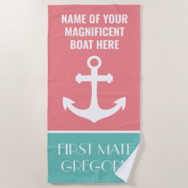 Aangepaste Nautical Beach Towel voor anker Strandlaken