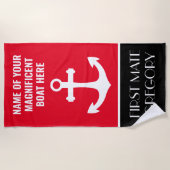Aangepaste Nautical Beach Towel voor anker Strandlaken (Voorkant)