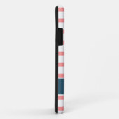 Aangepaste Nautical, Blue Anchor & Roos Stripes Case-Mate iPhone Case (Achterkant/rechts)