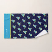 Aangepaste Nautical Coastal Zee Turtle Blauwgroen Bad Handdoek (Handdoek)