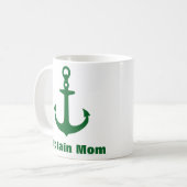 Aangepaste Nautical Forest Green Anchor Mok (Voorkant links)
