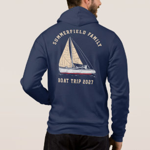 Aangepaste Nautical Matking Family Annual Boat Tri Hoodie