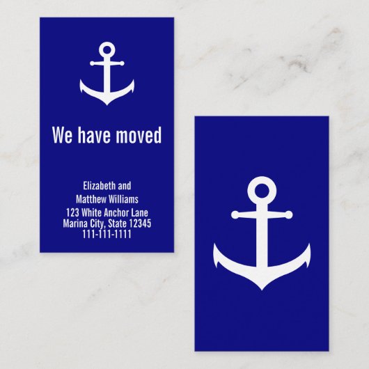 Aangepaste Nautical Moving Announcement Adres invo Informatiekaartje (Voorkant / Achterkant)